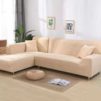 stretch corner sofa cover in beige