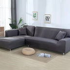 stretch corner sofa cover in dark grey