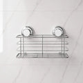 suction shower basket with twist-lock mounts in silver