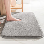 thick non-slip bath mat in grey