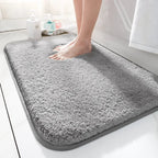 thick non-slip bath mat in grey