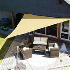 triangle garden sail shade with fixing kit in sky blue