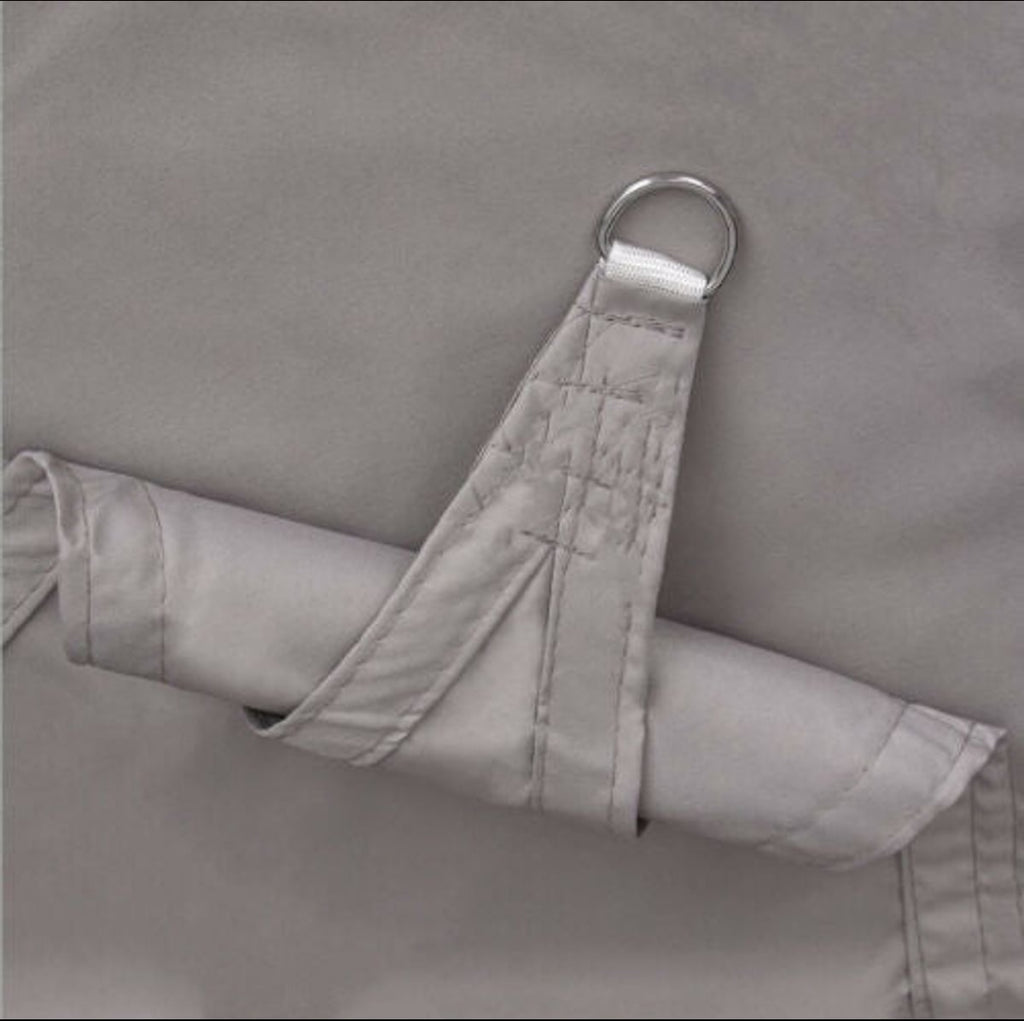 triangle garden sail shade with fixing kit in grey