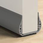 under-door draft excluder with brush strip in gray