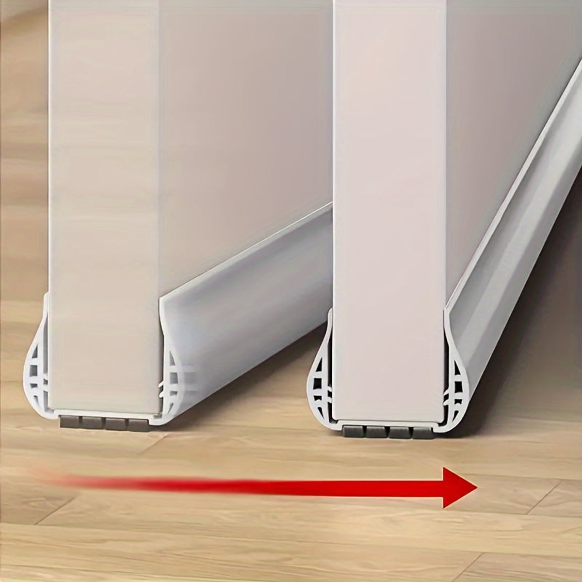 under-door draft excluder with brush strip in white
