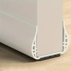 under-door draft excluder with brush strip in white