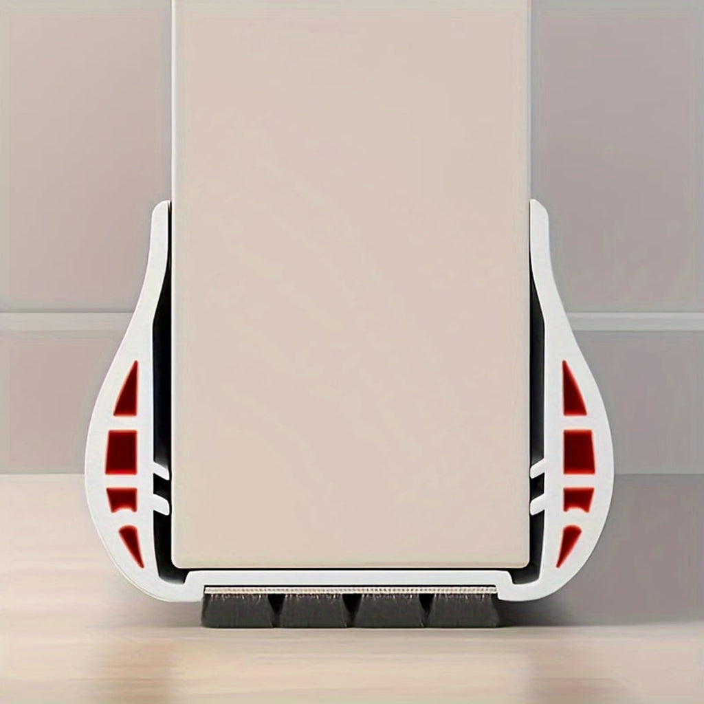 under-door draft excluder with brush strip in white