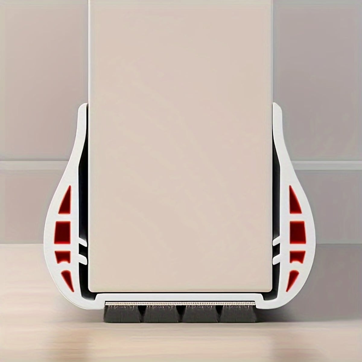 under-door draft excluder with brush strip in white