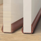 under-door draft excluder with brush strip in brown