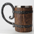 viking barrel beer mug