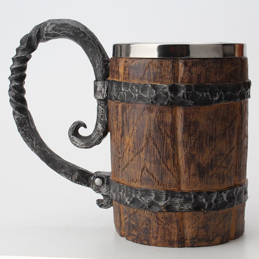 viking barrel beer mug
