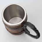 viking barrel beer mug