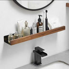 wall-mounted bathroom shelf in brown