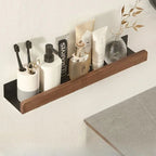 wall-mounted bathroom shelf in brown