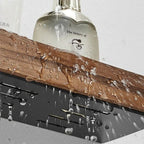 wall-mounted bathroom shelf in brown