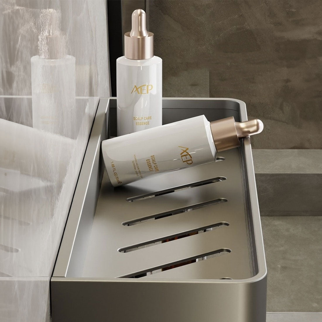 wall-mounted bathroom shelf with towel rail