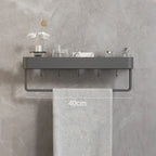 wall-mounted bathroom shelf with towel rail