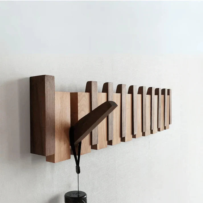 wall-mounted folding hook rack