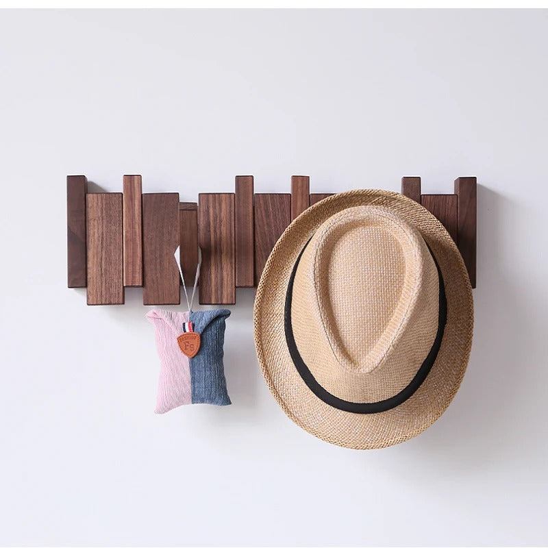 wall-mounted folding hook rack