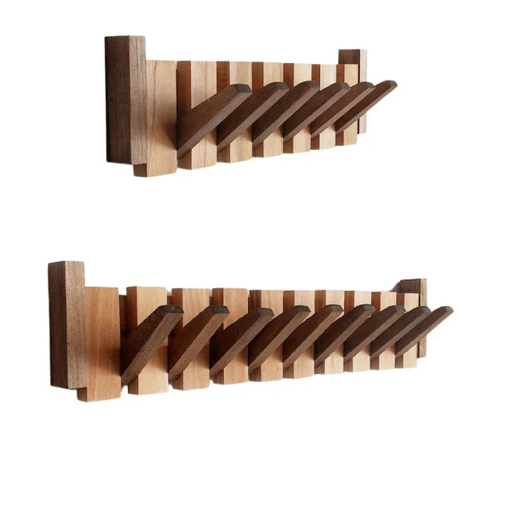 wall-mounted folding hook rack