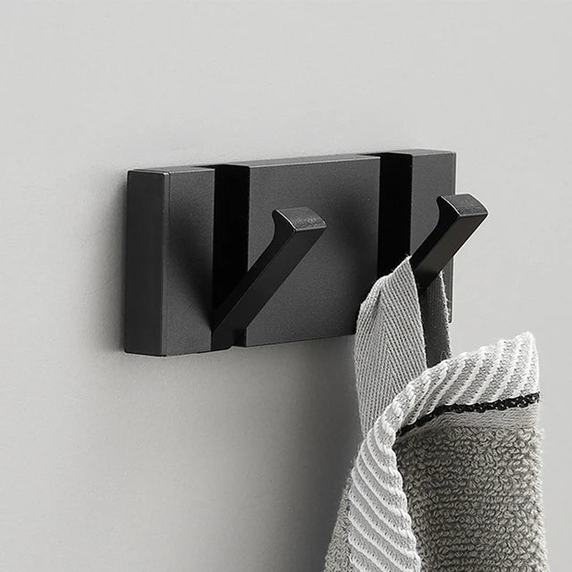 wall-mounted folding hook rail in black