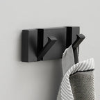 wall-mounted folding hook rail in black