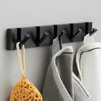 wall-mounted folding hook rail in black