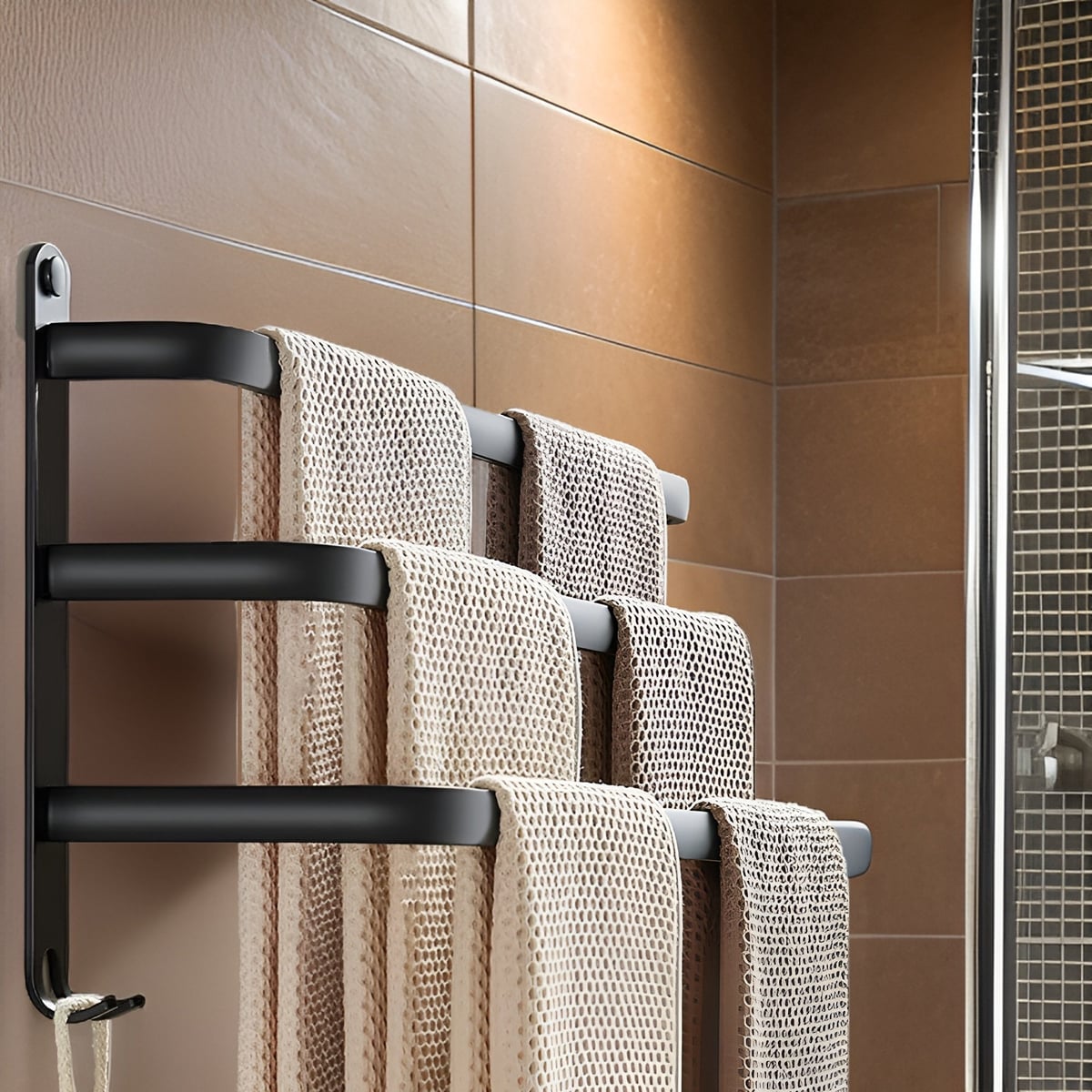 wall-mounted multi-bar towel rail