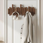 wall-mounted piano key coat hooks in beech wood