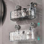 wall-mounted shower shelf with suction cups