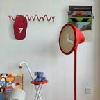 wave wall-mounted coat rack in red