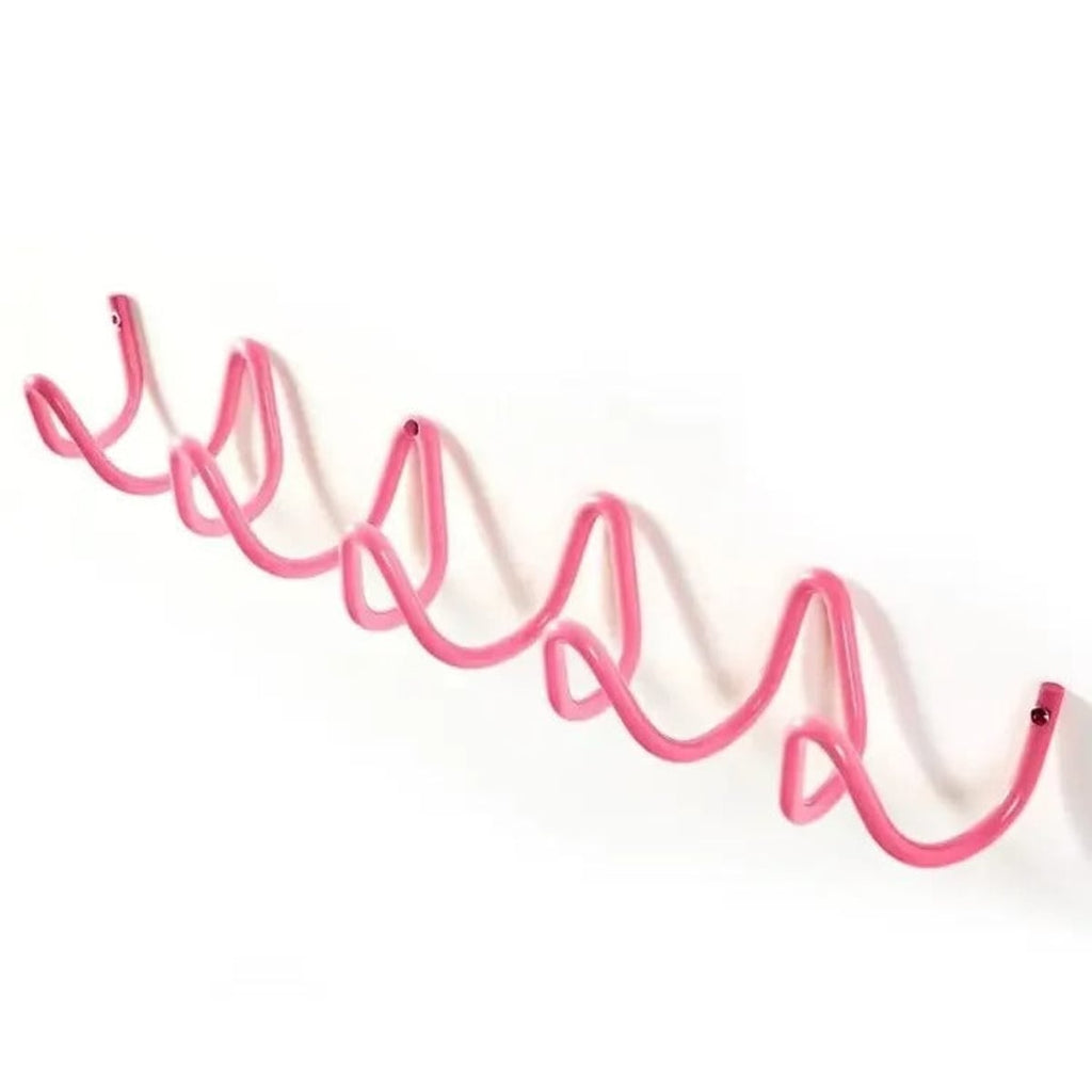 wave wall-mounted coat rack in pink