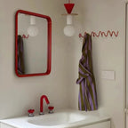 wave wall-mounted coat rack in red