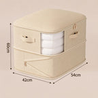 zipped compression storage bag in ivory cream