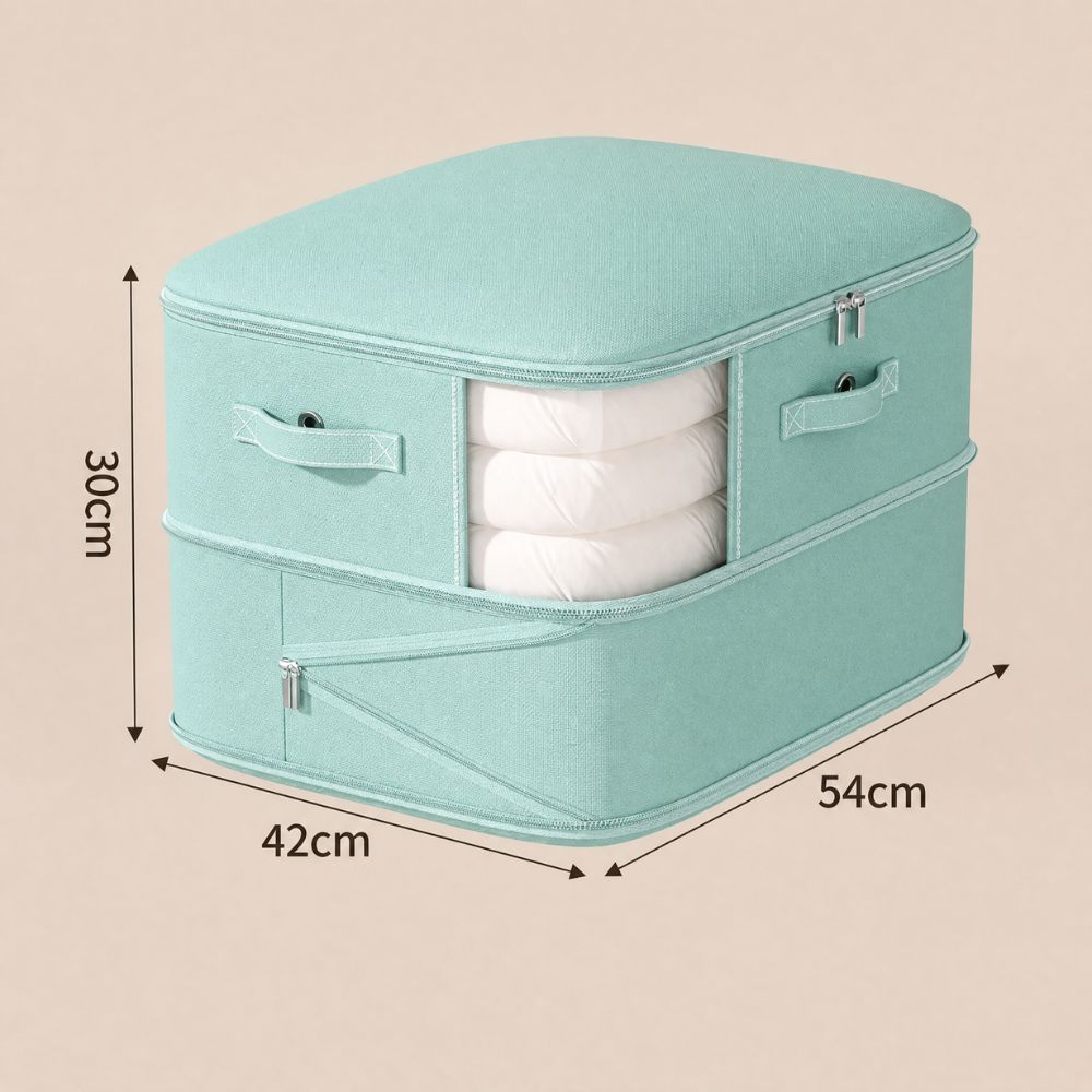 zipped compression storage bag in seafoam mint