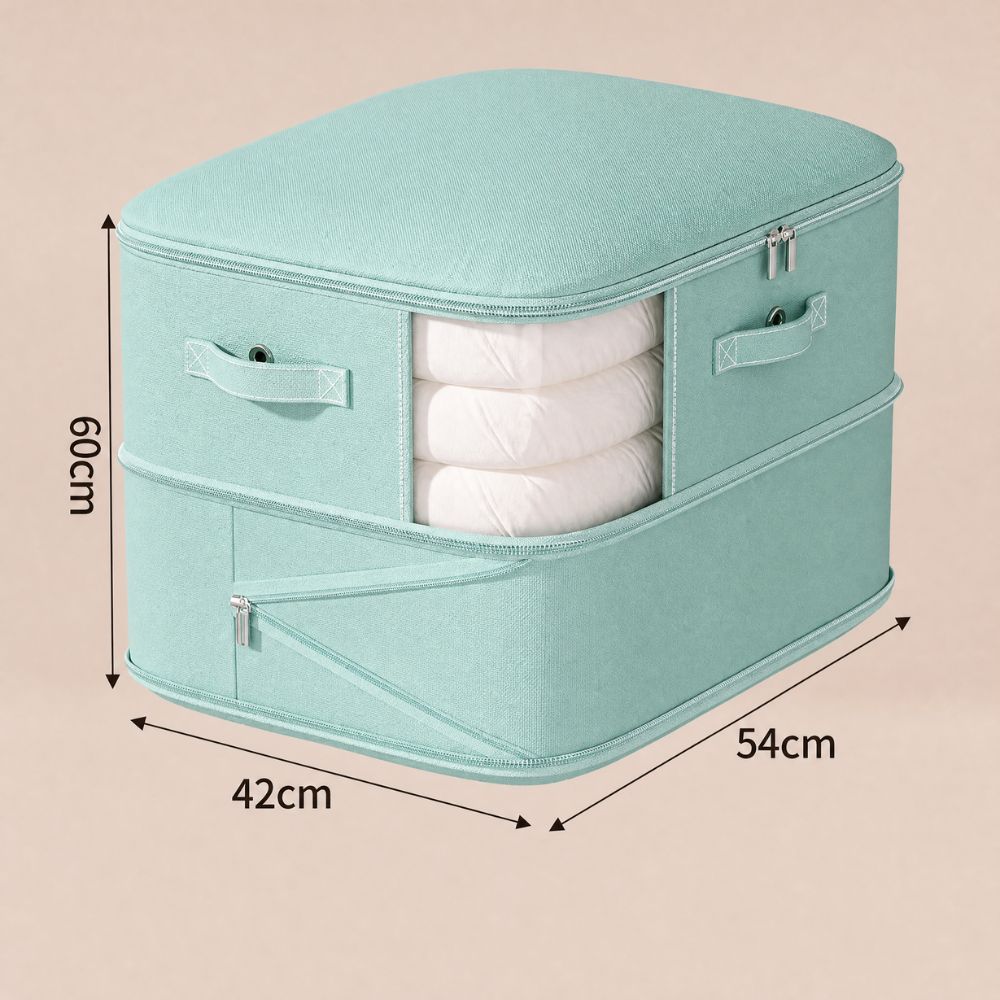 zipped compression storage bag in seafoam mint