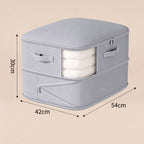 zipped compression storage bag in silver grey