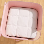 zipped compression storage bag in blush pink