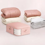 zipped compression storage bag in blush pink